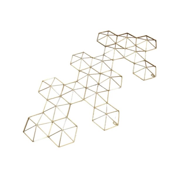 Glam metal abstract gold wall decor. very large light wight art piece honeycomb - Picture 3 of 12